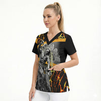 Hephaestus Greek God Scrub Top Ancient Greek Mythology Forge Fire Classical Sculpture Art