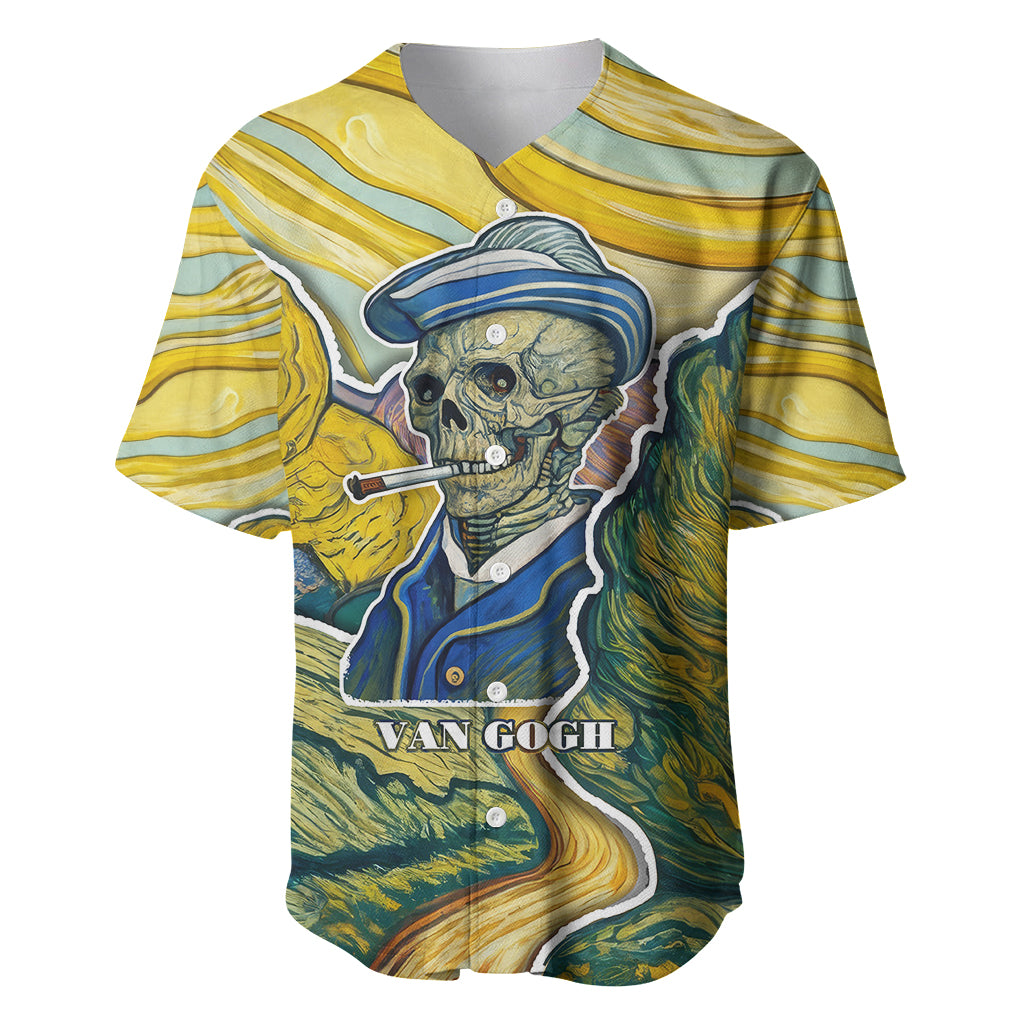 Vincent Van Gogh Skull Baseball Jersey - Wonder Print Shop