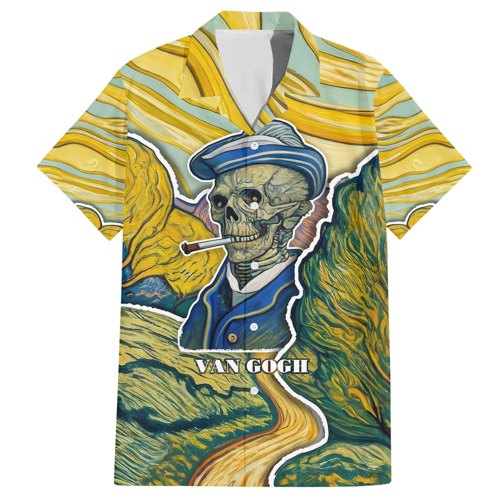 Vincent Van Gogh Skull Hawaiian Shirt - Wonder Print Shop