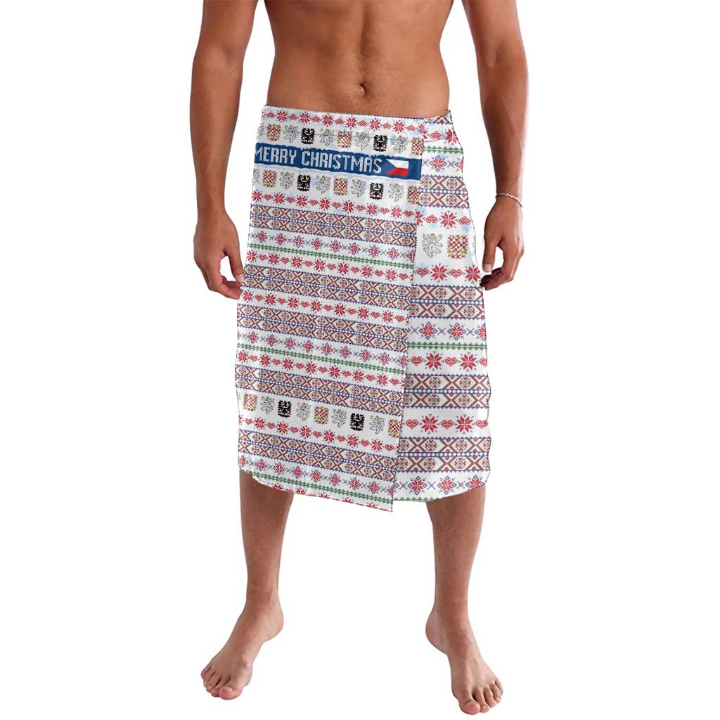 Czech Republic Christmas Lavalava with Folk Embroidery Design, National Coat of Arms, and Festive Motif - Wonder Print Shop