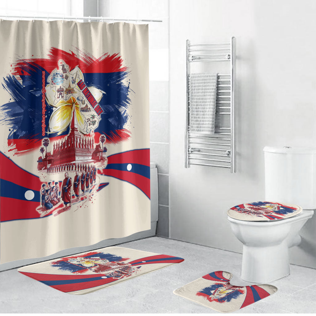 Laos National Day 1975 Bathroom Set Laos Flag Independence Culture Heritage Artwork