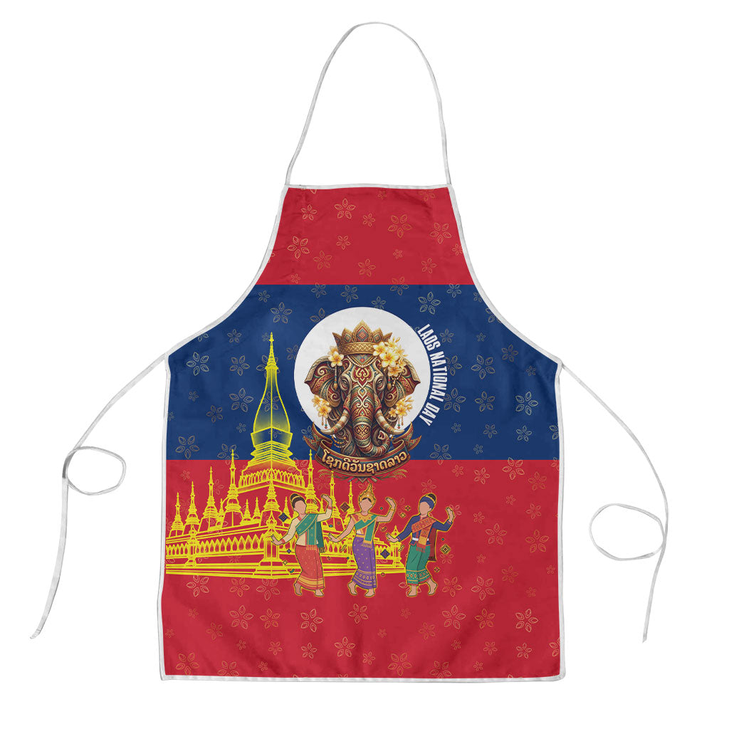 Laos National Day Elephant Apron Laos Flag Traditional Graphic Art Patriotic