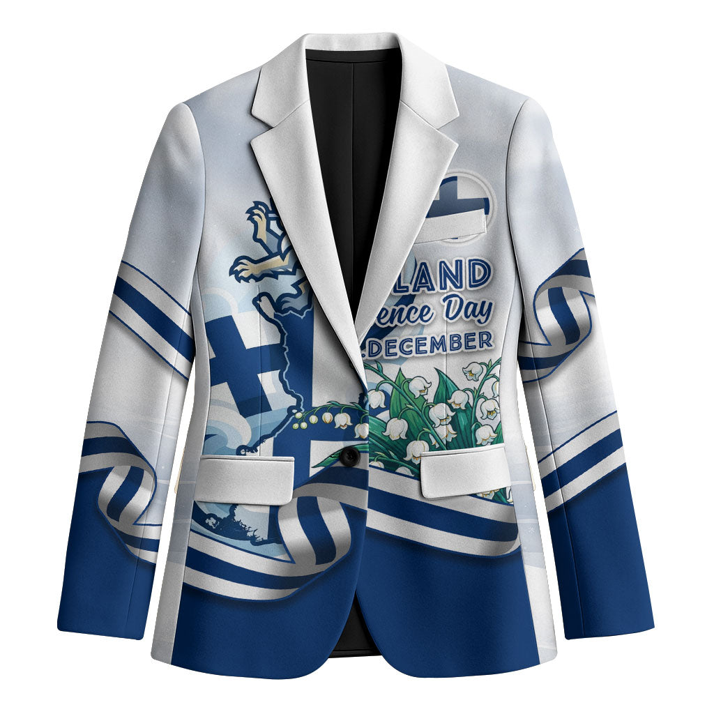 Finland Independence Day Blazer Finnish Flag Crest Swan Helsinki Cathedral Lily Of Valley