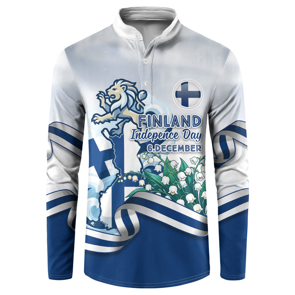 Finland Independence Day Button Sweatshirt Finnish Flag Crest Swan Helsinki Cathedral Lily Of Valley