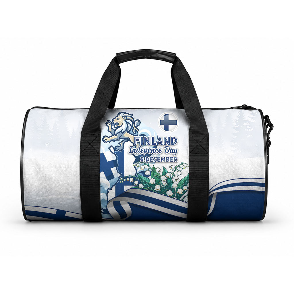 Finland Independence Day Duffle Bag Finnish Flag Crest Swan Helsinki Cathedral Lily Of Valley
