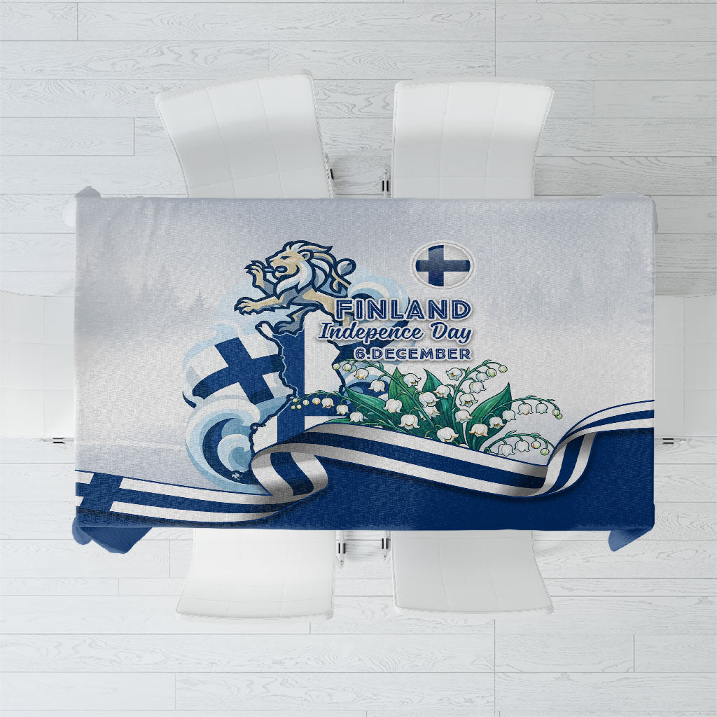 Finland Independence Day Tablecloth Finnish Flag Crest Swan Helsinki Cathedral Lily Of Valley
