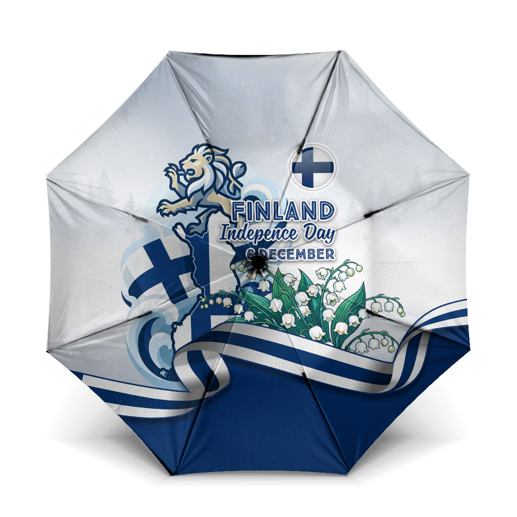 Finland Independence Day Umbrella Finnish Flag Crest Swan Helsinki Cathedral Lily Of Valley
