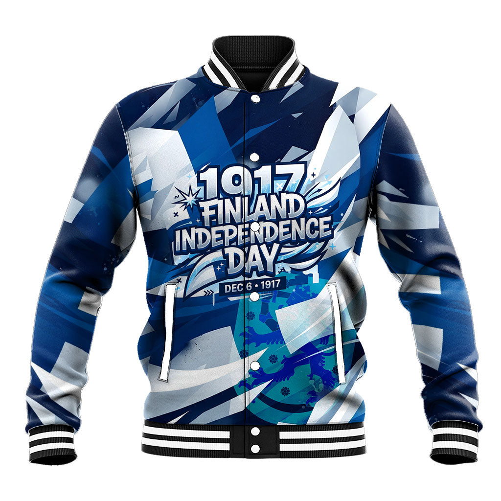 Finland Independence Day Baseball Jacket Sisu Bear Graphic Born In The North Patriotic