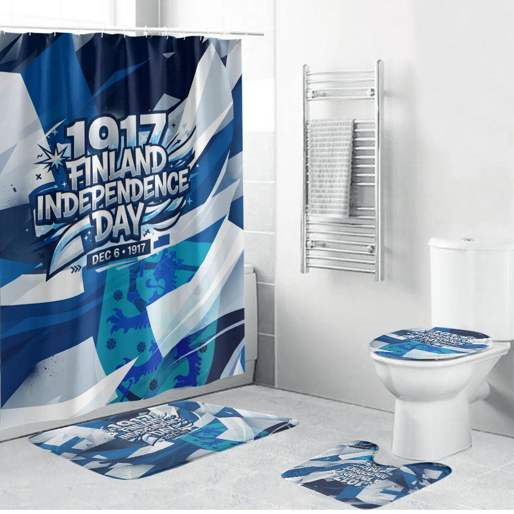 Finland Independence Day Bathroom Set Sisu Bear Graphic Born In The North Patriotic