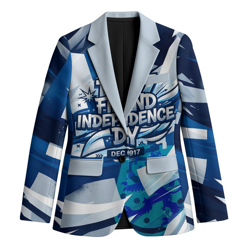 Finland Independence Day Blazer Sisu Bear Graphic Born In The North Patriotic