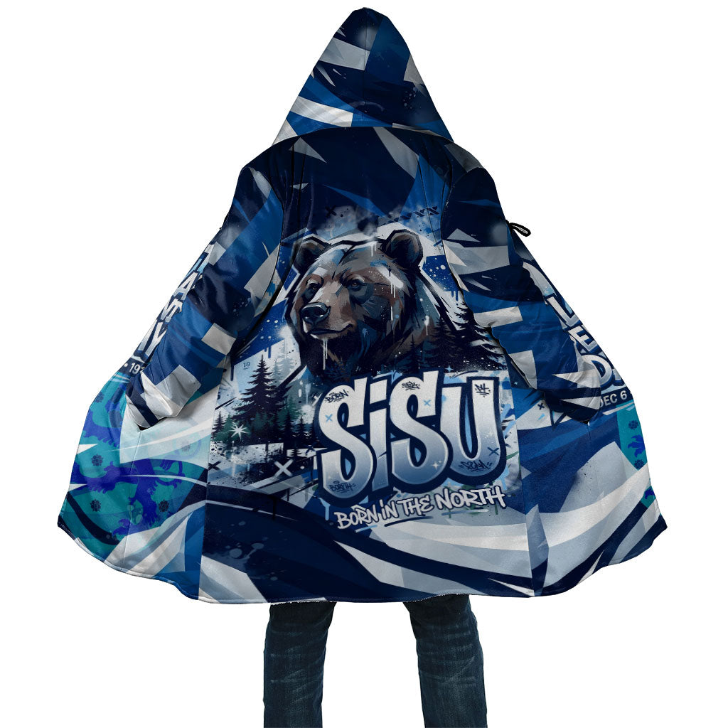 Finland Independence Day Cloak Sisu Bear Graphic Born In The North Patriotic