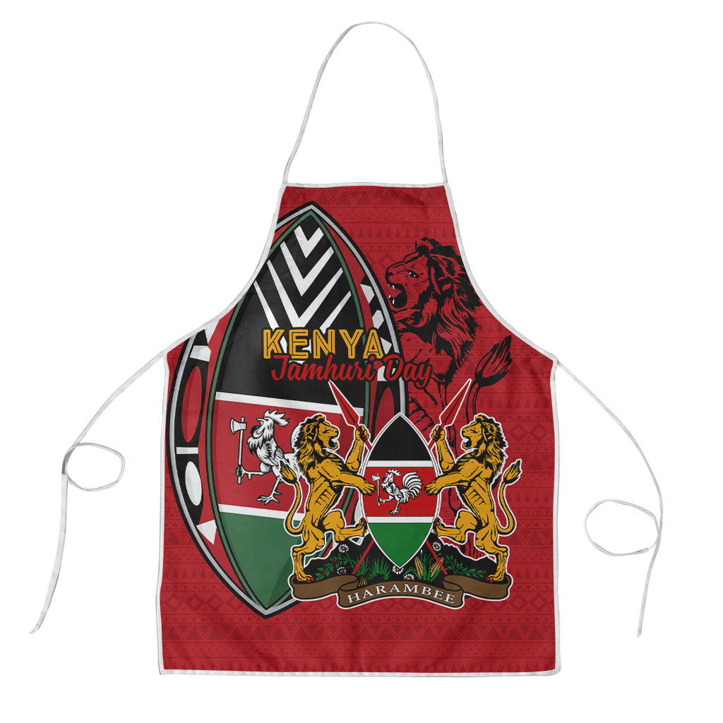 Kenya Jamhuri Day Apron Harambee Spirit Lion Flag Tribal