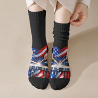 US Drummer Day Crew Socks American Flag Snare Drum Splash