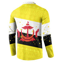 Brunei Christmas Button Sweatshirt with Cartoon Monkey Santa Hat Candy Cane and Yellow Black Flag Pattern - Wonder Print Shop
