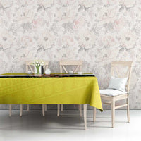 Brunei Christmas Tablecloth with Cartoon Monkey Santa Hat Candy Cane and Yellow Black Flag Pattern - Wonder Print Shop