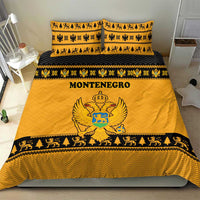 Montenegro Christmas Bedding Set with Gold-Black Theme, Double-Headed Eagle, and Map Motif - Wonder Print Shop