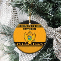 Montenegro Christmas Ceramic Ornament with Gold-Black Theme, Double-Headed Eagle, and Map Motif - Wonder Print Shop