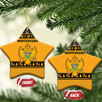 Montenegro Christmas Ceramic Ornament with Gold-Black Theme, Double-Headed Eagle, and Map Motif - Wonder Print Shop