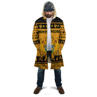 Montenegro Christmas Cloak with Gold-Black Theme, Double-Headed Eagle, and Map Motif - Wonder Print Shop