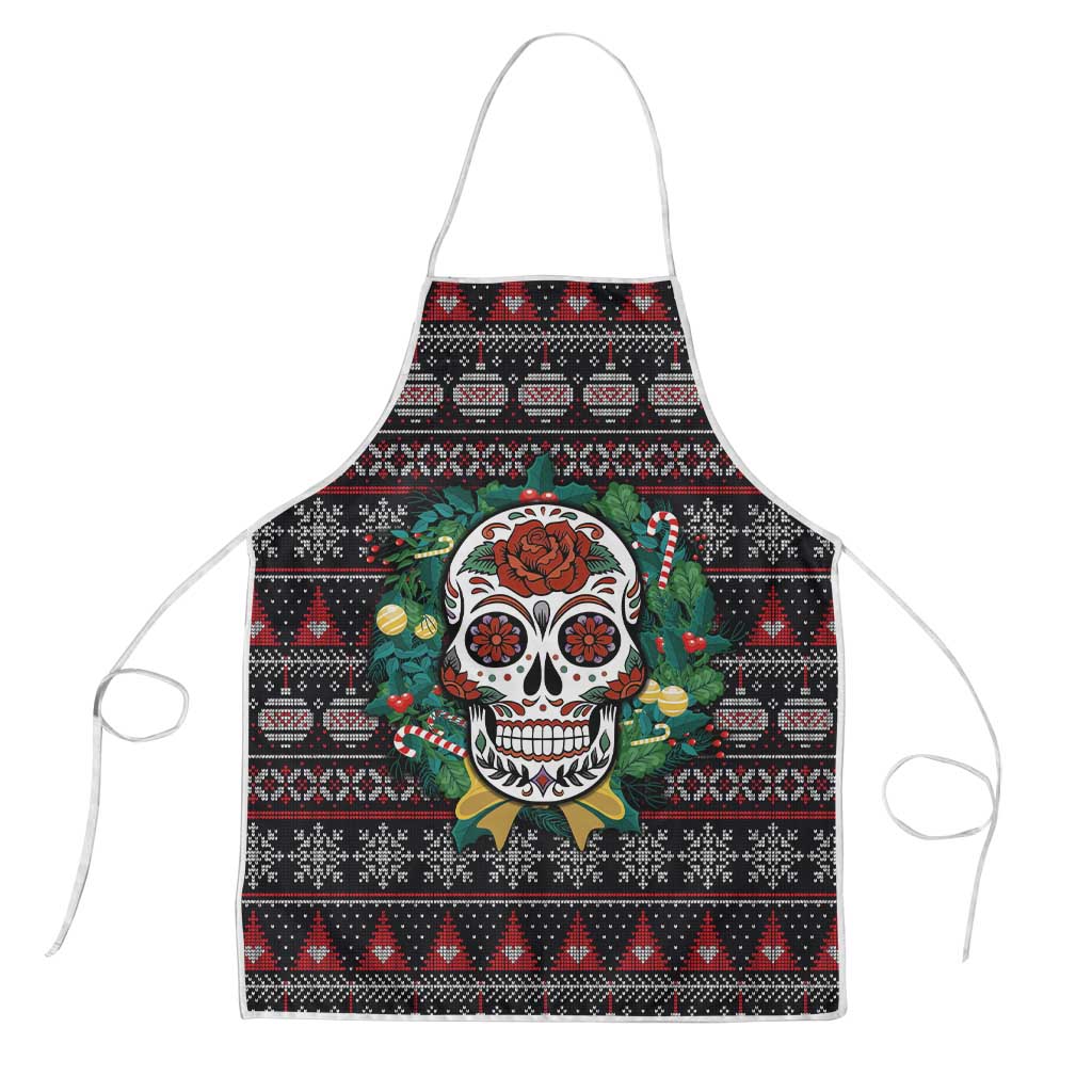 Skull Christmas Apron Xmas Holiday Patterns - Wonder Print Shop