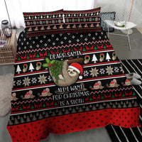 Sloth All I Want For Christmas Bedding Set Xmas Holiday Patterns - Wonder Print Shop