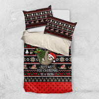 Sloth All I Want For Christmas Bedding Set Xmas Holiday Patterns - Wonder Print Shop