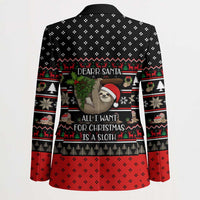 Sloth All I Want For Christmas Blazer Xmas Holiday Patterns - Wonder Print Shop