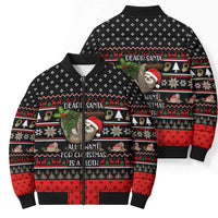 Sloth All I Want For Christmas Bomber Puffer Jacket Xmas Holiday Patterns - Wonder Print Shop