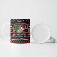 Sloth All I Want For Christmas Ceramic Mug Xmas Holiday Patterns - Wonder Print Shop