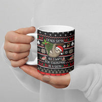 Sloth All I Want For Christmas Ceramic Mug Xmas Holiday Patterns - Wonder Print Shop