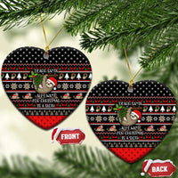Sloth All I Want For Christmas Ceramic Ornament Xmas Holiday Patterns - Wonder Print Shop