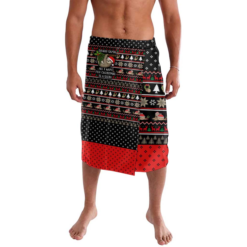 Sloth All I Want For Christmas Lavalava Xmas Holiday Patterns - Wonder Print Shop