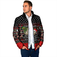 Sloth All I Want For Christmas Padded Jacket Xmas Holiday Patterns - Wonder Print Shop