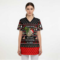 Sloth All I Want For Christmas Scrub Top Xmas Holiday Patterns - Wonder Print Shop