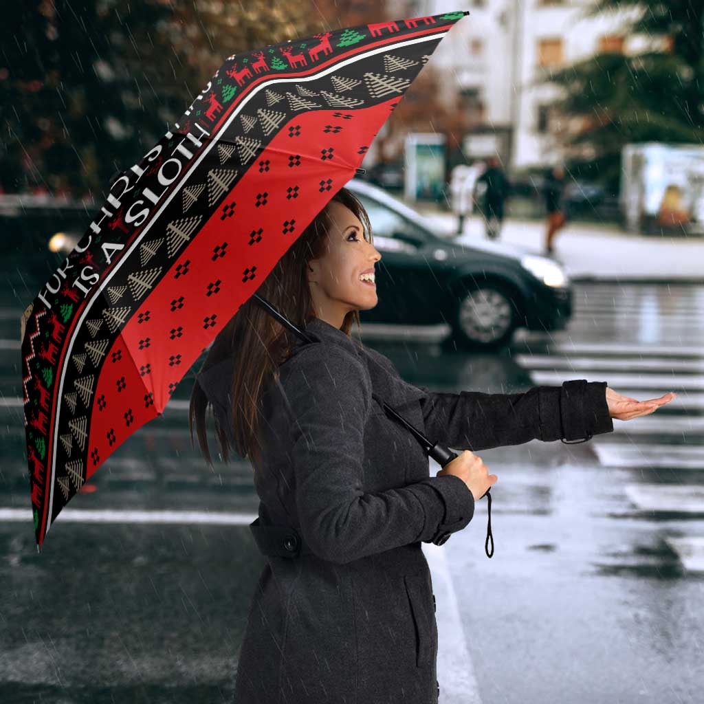 Sloth All I Want For Christmas Umbrella Xmas Holiday Patterns - Wonder Print Shop