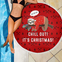 Sloth Chill Out Christmas Beach Blanket Xmas Holiday Patterns - Wonder Print Shop