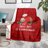 Sloth Chill Out Christmas Blanket Xmas Holiday Patterns - Wonder Print Shop