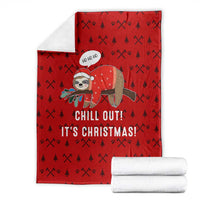 Sloth Chill Out Christmas Blanket Xmas Holiday Patterns - Wonder Print Shop