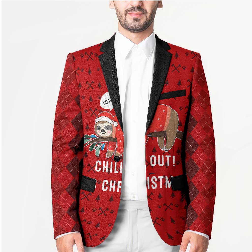 Sloth Chill Out Christmas Blazer Xmas Holiday Patterns - Wonder Print Shop