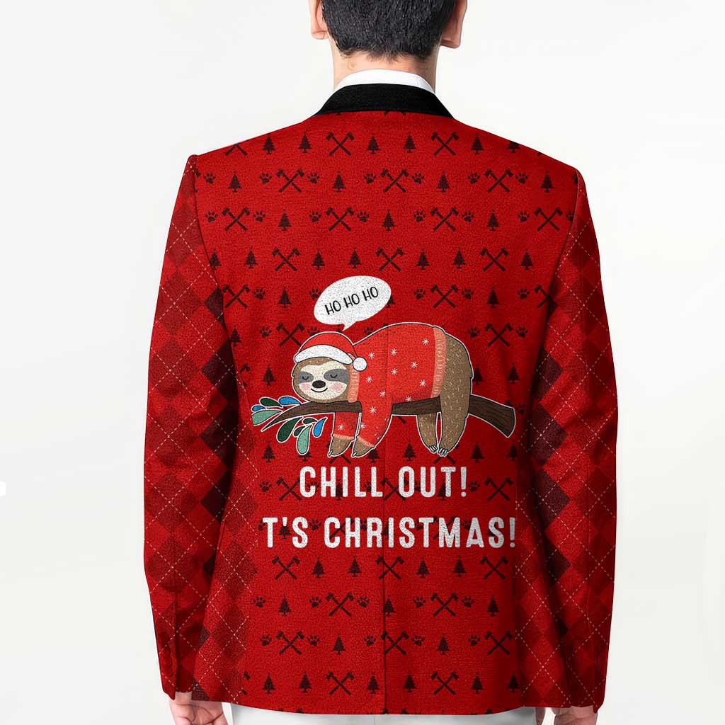 Sloth Chill Out Christmas Blazer Xmas Holiday Patterns - Wonder Print Shop