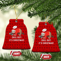 Sloth Chill Out Christmas Ceramic Ornament Xmas Holiday Patterns - Wonder Print Shop