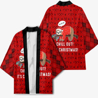 Sloth Chill Out Christmas Kimono Xmas Holiday Patterns - Wonder Print Shop
