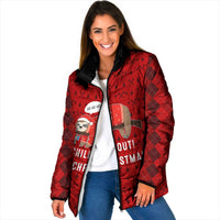 Sloth Chill Out Christmas Padded Jacket Xmas Holiday Patterns - Wonder Print Shop