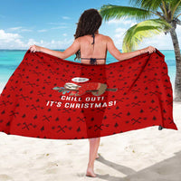 Sloth Chill Out Christmas Sarong Xmas Holiday Patterns - Wonder Print Shop