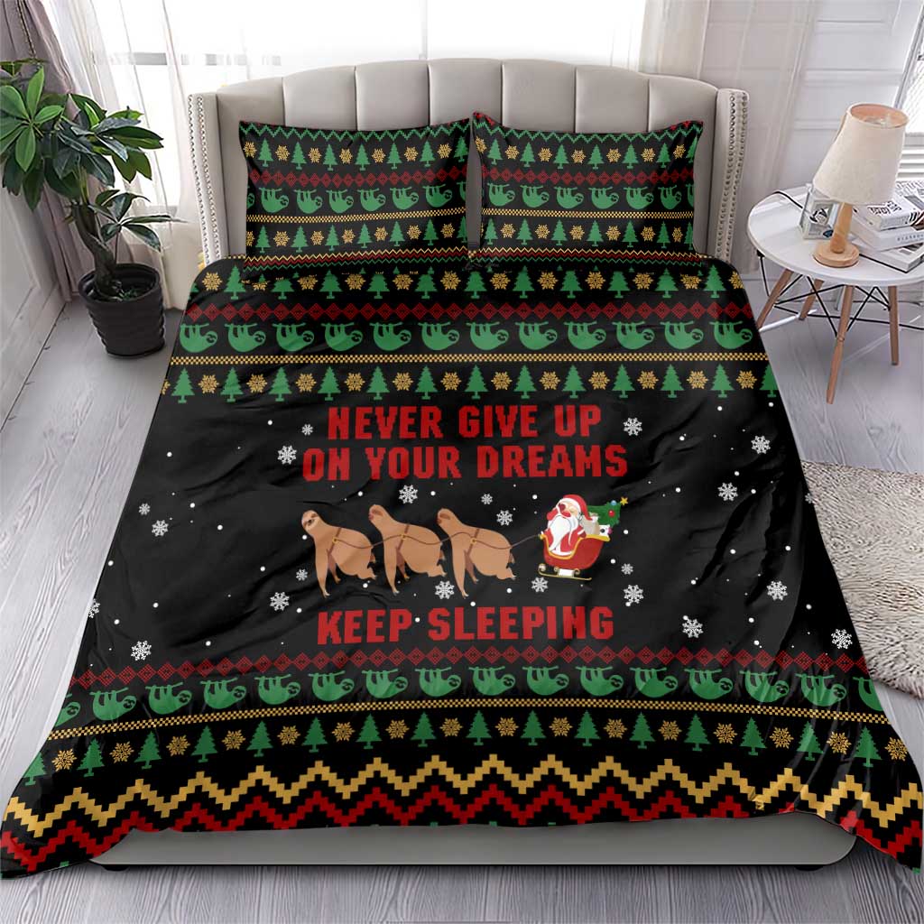 Sloth Keep Sleeping Christmas Bedding Set Xmas Holiday Patterns - Wonder Print Shop