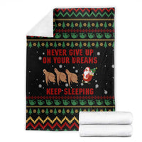 Sloth Keep Sleeping Christmas Blanket Xmas Holiday Patterns - Wonder Print Shop