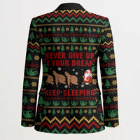 Sloth Keep Sleeping Christmas Blazer Xmas Holiday Patterns - Wonder Print Shop
