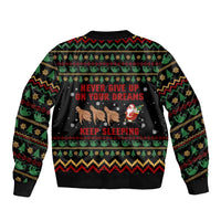 Sloth Keep Sleeping Christmas Bomber Jacket Xmas Holiday Patterns - Wonder Print Shop