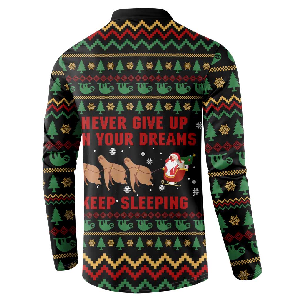 Sloth Keep Sleeping Christmas Button Sweatshirt Xmas Holiday Patterns - Wonder Print Shop