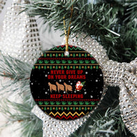 Sloth Keep Sleeping Christmas Ceramic Ornament Xmas Holiday Patterns - Wonder Print Shop